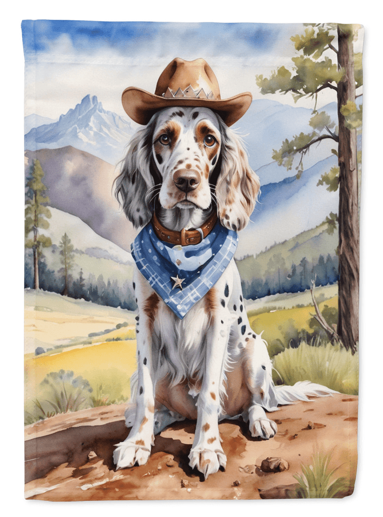 Glamorous Pups : English Setter Cowboy Welcome House Flag