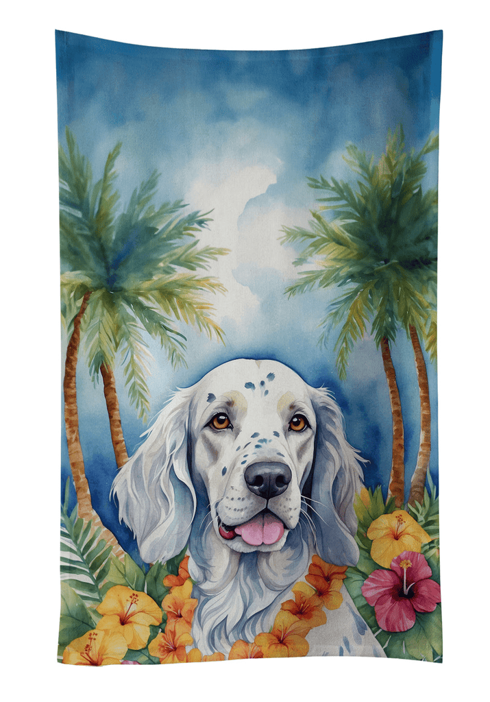 Glamorous Pups : English Setter Luau Kitchen Towel
