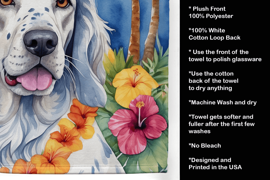Glamorous Pups : English Setter Luau Kitchen Towel