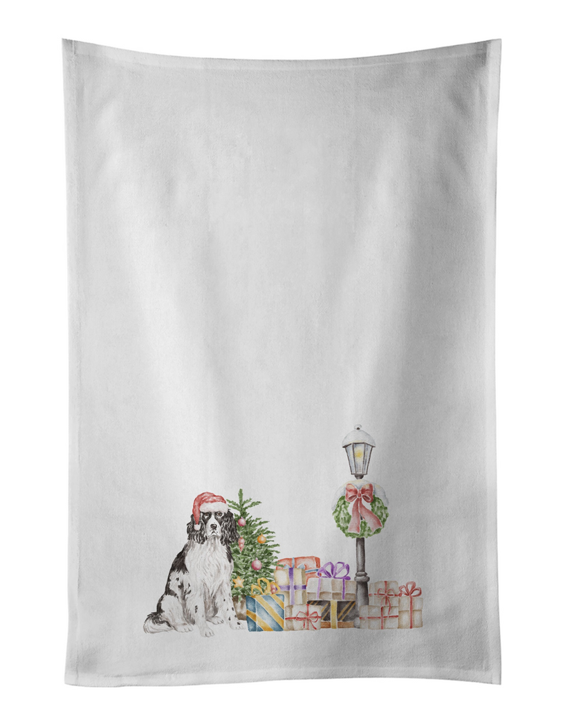 Glamorous Pups : English Springer Spaniel Black and White Kitchen Towel Set of 2
