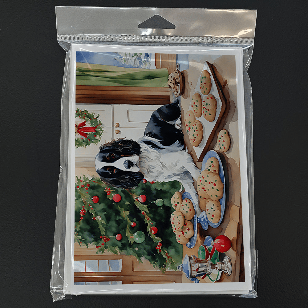 Glamorous Pups : English Springer Spaniel Christmas Cookies Greeting Cards Pack of 8