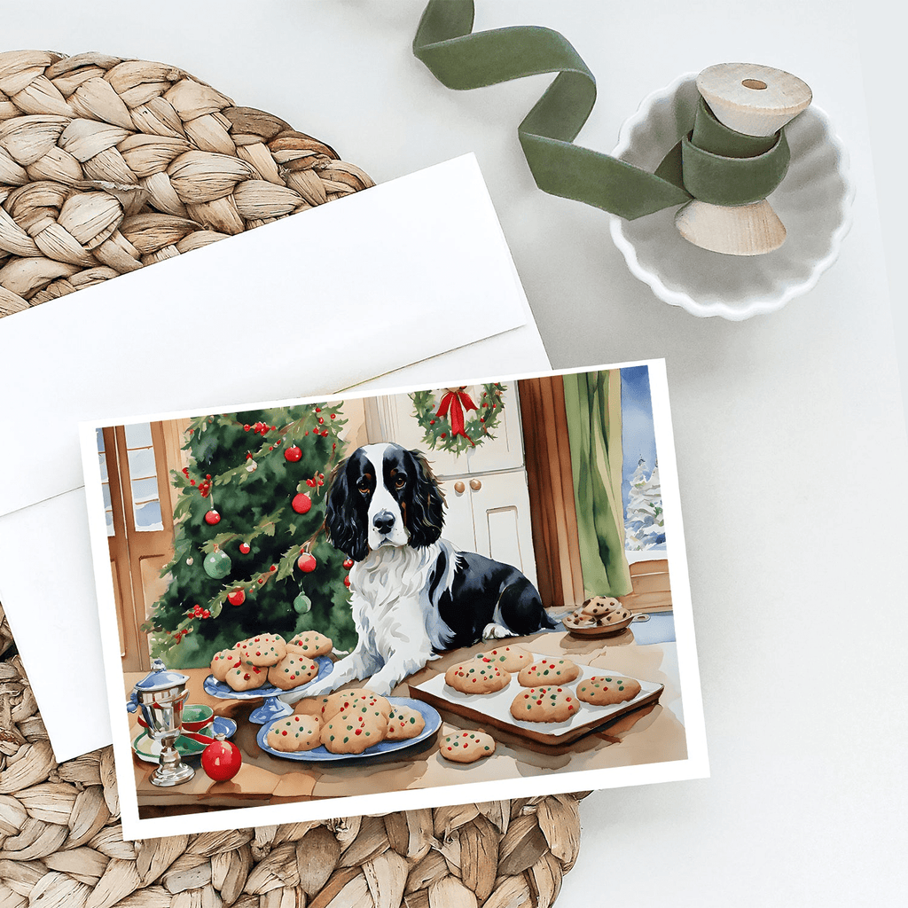 Glamorous Pups : English Springer Spaniel Christmas Cookies Greeting Cards Pack of 8