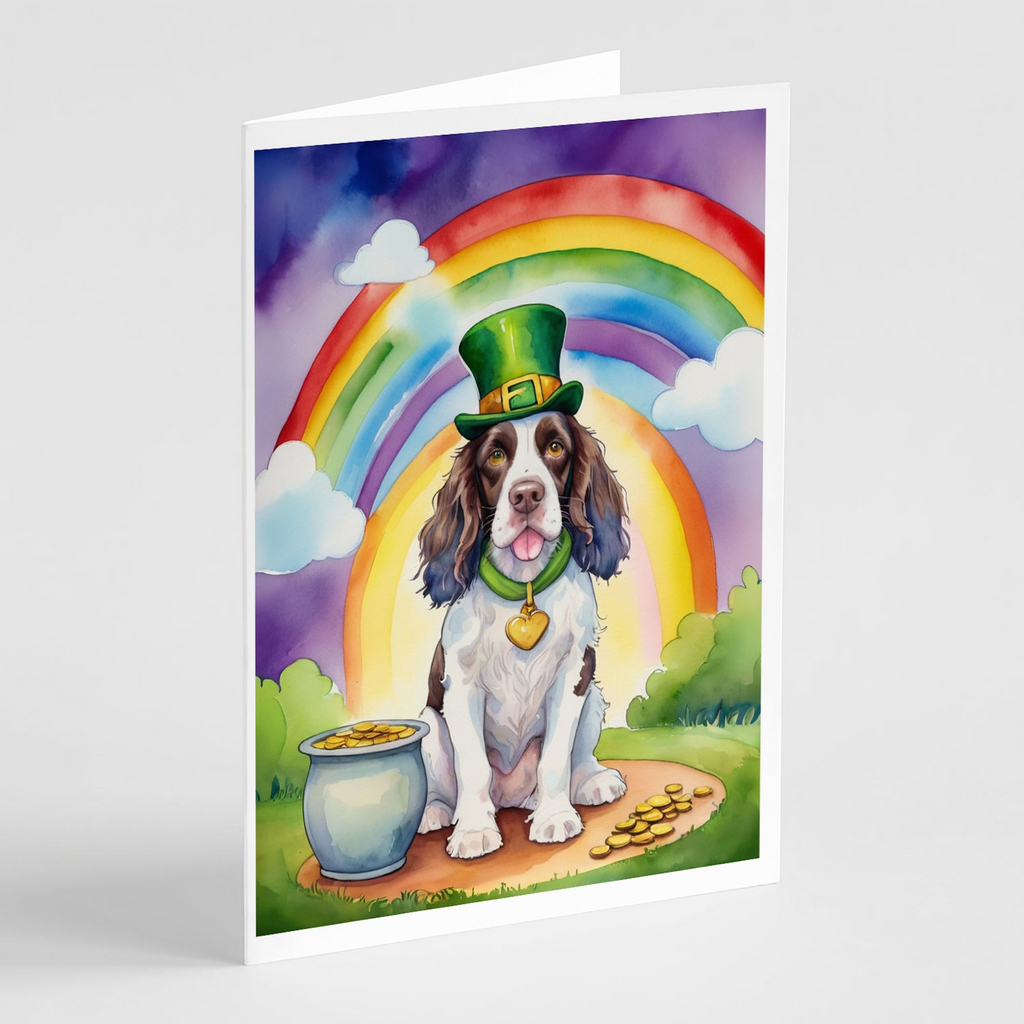 Glamorous Pups : English Springer Spaniel St Patrick's Day Greeting Cards Pack of 8