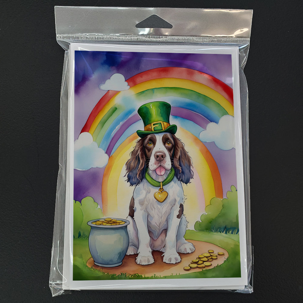 Glamorous Pups : English Springer Spaniel St Patrick's Day Greeting Cards Pack of 8