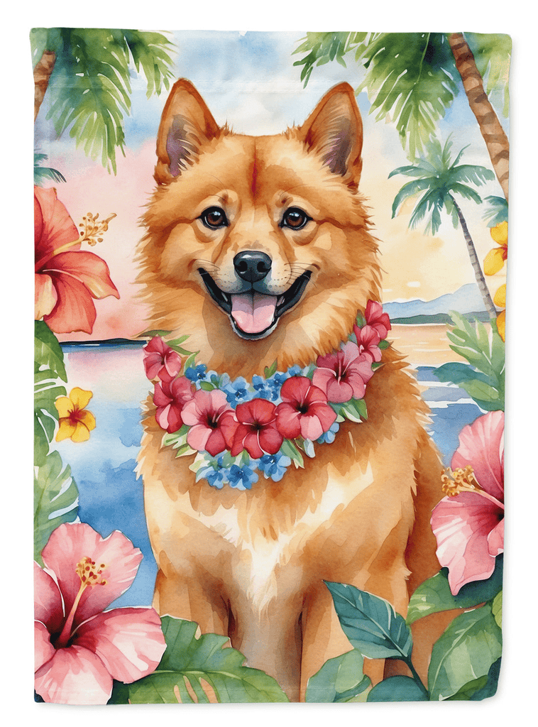 Glamorous Pups : Finnish Spitz Luau Garden Flag