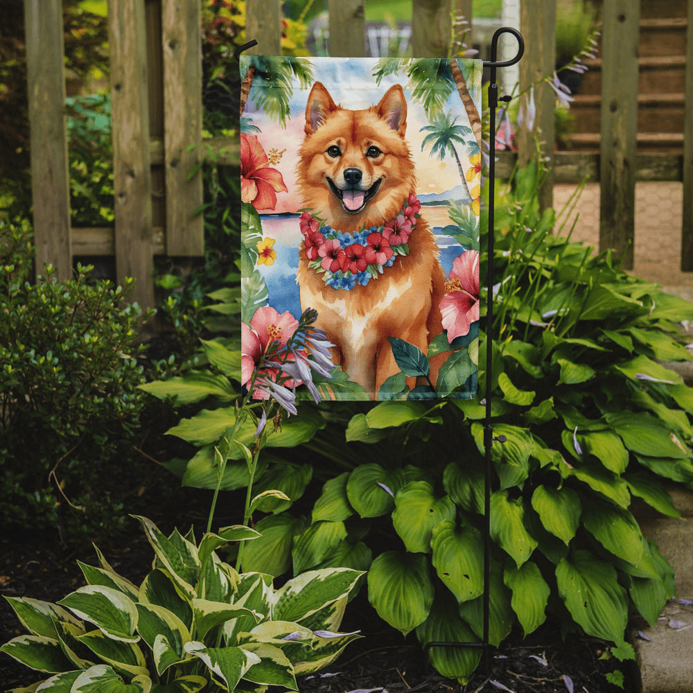 Glamorous Pups : Finnish Spitz Luau Garden Flag