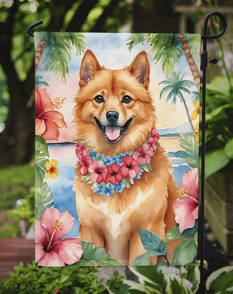 Glamorous Pups : Finnish Spitz Luau Garden Flag