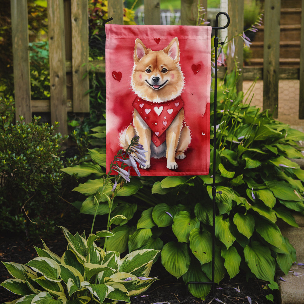 Glamorous Pups : Finnish Spitz My Valentine Garden Flag