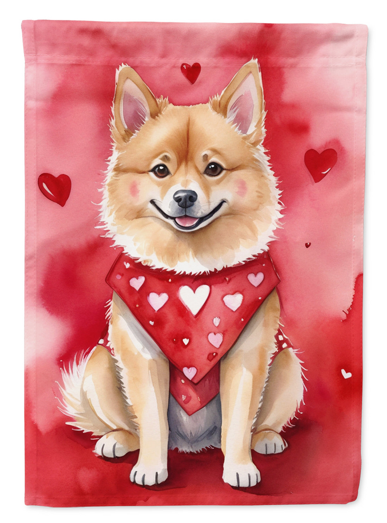 Glamorous Pups : Finnish Spitz My Valentine Garden Flag