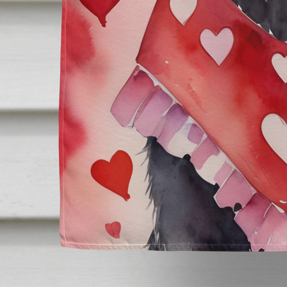 Glamorous Pups : Flat-Coated Retriever My Valentine House Flag