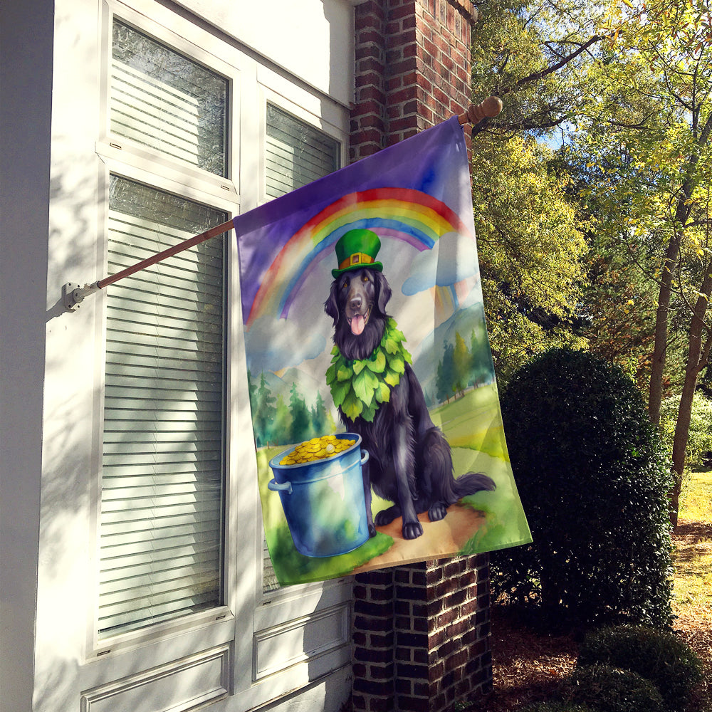 Glamorous Pups : Flat-Coated Retriever St Patrick's Day House Flag