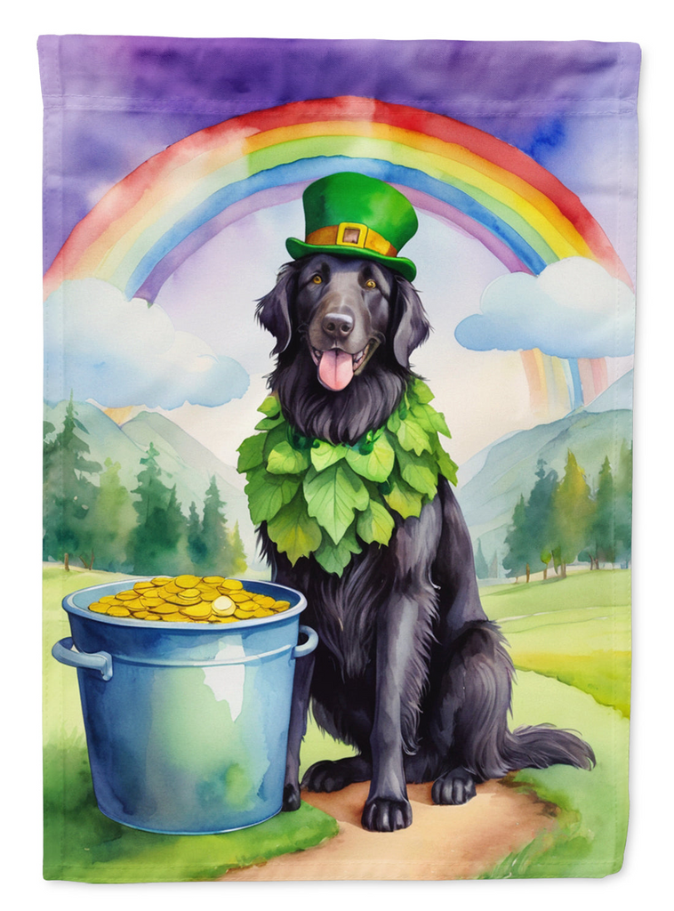 Glamorous Pups : Flat-Coated Retriever St Patrick's Day House Flag