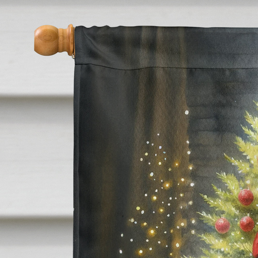 Glamorous Pups : Fox Terrier and Santa Claus House Flag