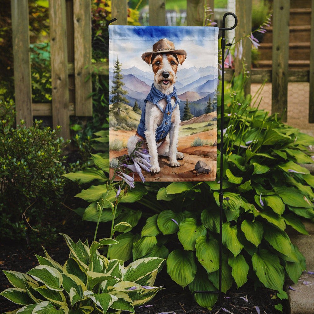 Glamorous Pups : Fox Terrier Cowboy Welcome Garden Flag