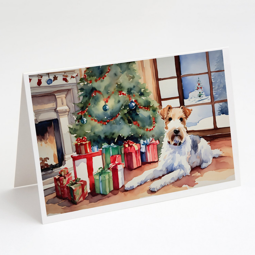 Glamorous Pups : Fox Terrier Cozy Christmas Greeting Cards Pack of 8