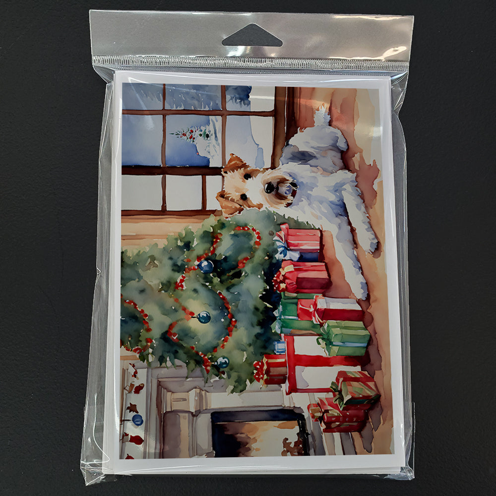 Glamorous Pups : Fox Terrier Cozy Christmas Greeting Cards Pack of 8