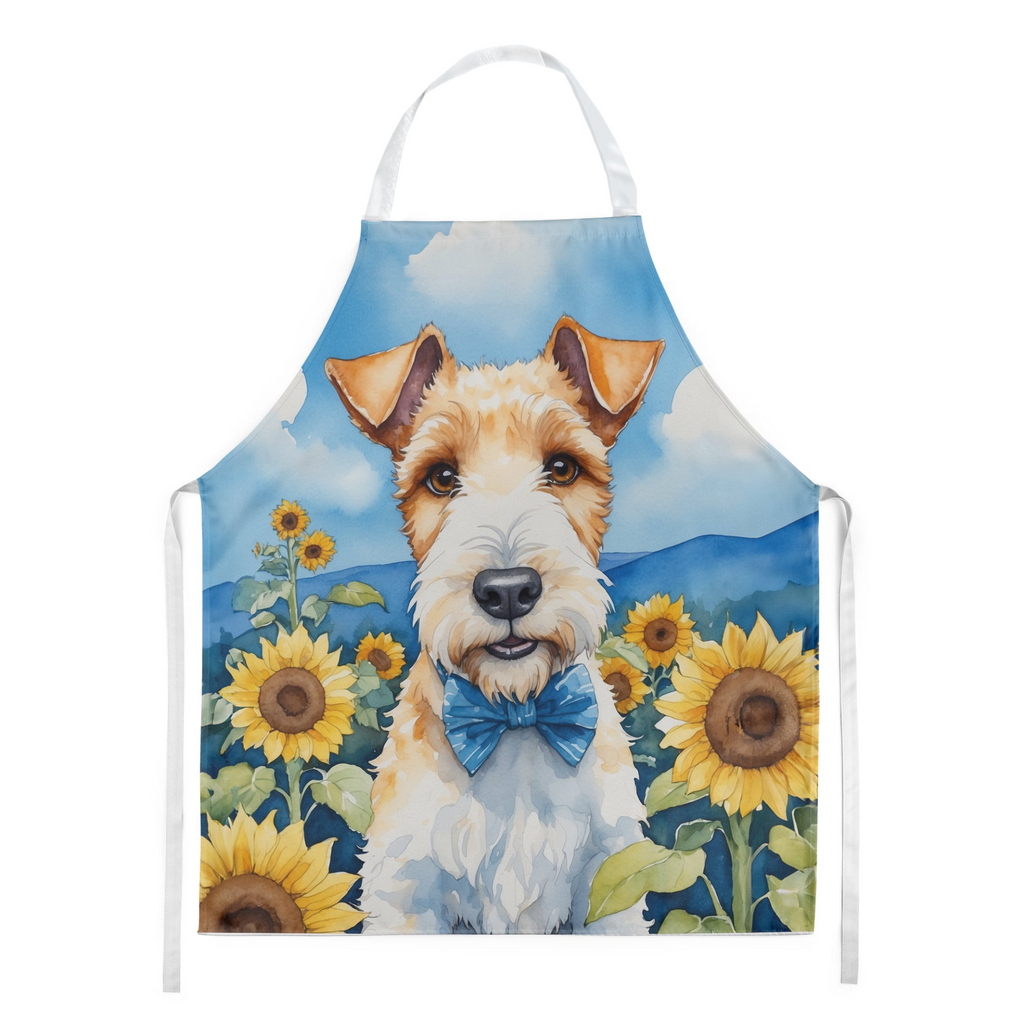 Glamorous Pups : Fox Terrier in Sunflowers Apron