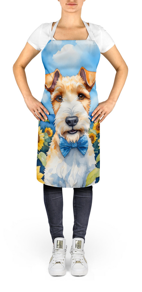 Glamorous Pups : Fox Terrier in Sunflowers Apron