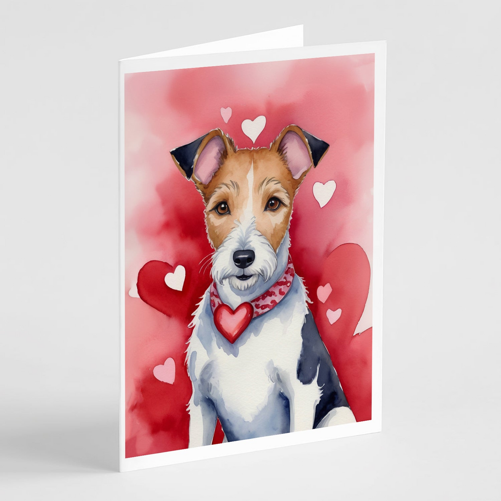 Glamorous Pups : Fox Terrier My Valentine Greeting Cards Pack of 8