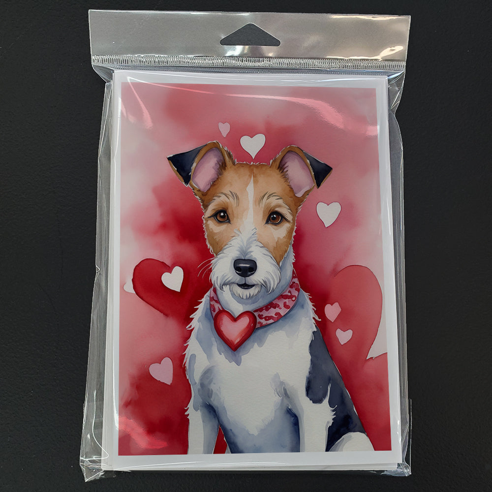 Glamorous Pups : Fox Terrier My Valentine Greeting Cards Pack of 8