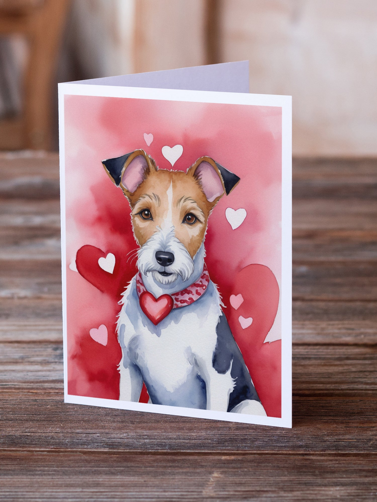 Glamorous Pups : Fox Terrier My Valentine Greeting Cards Pack of 8