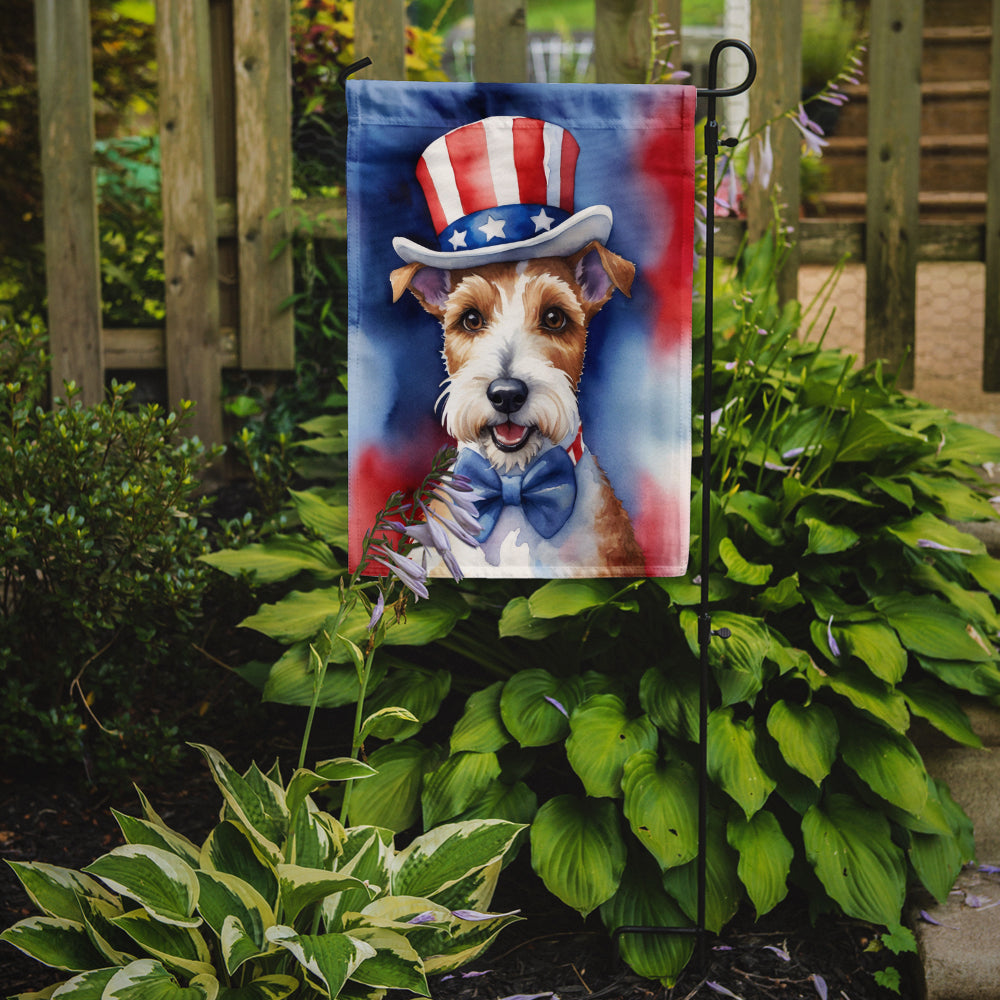 Glamorous Pups : Fox Terrier Patriotic American Garden Flag