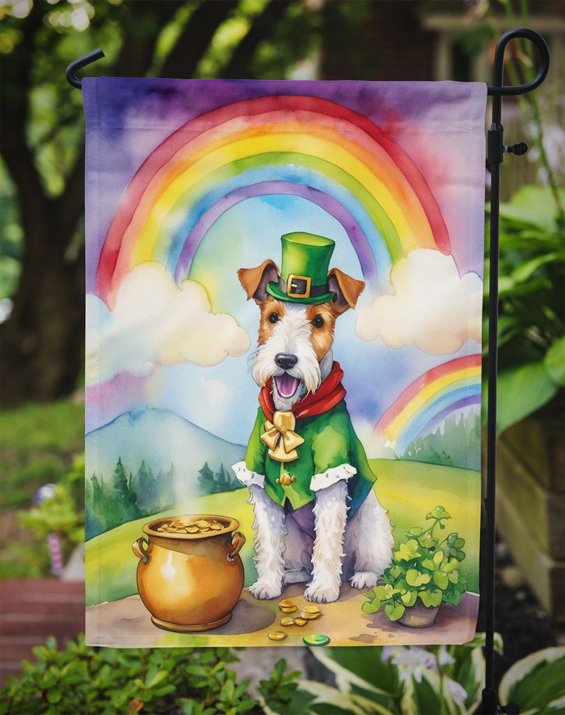 Glamorous Pups : Fox Terrier St Patrick's Day Garden Flag