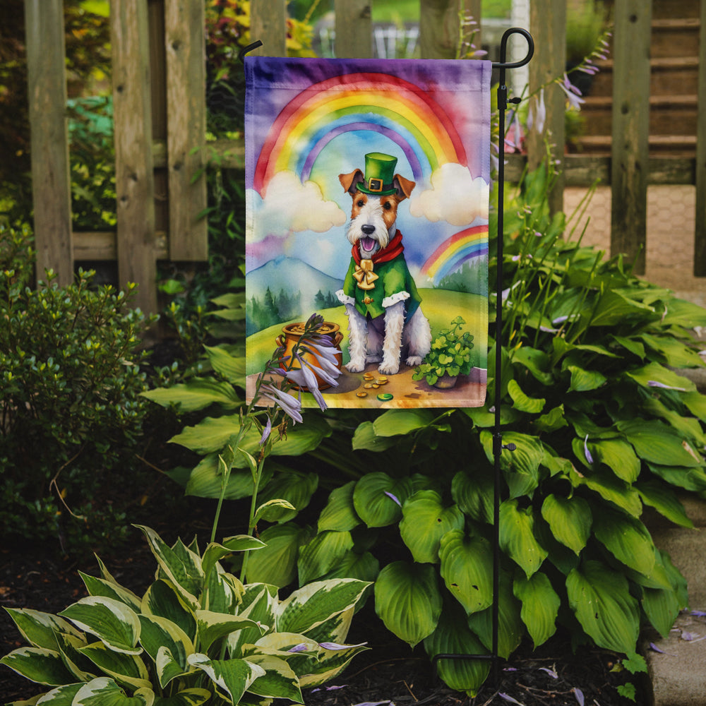 Glamorous Pups : Fox Terrier St Patrick's Day Garden Flag