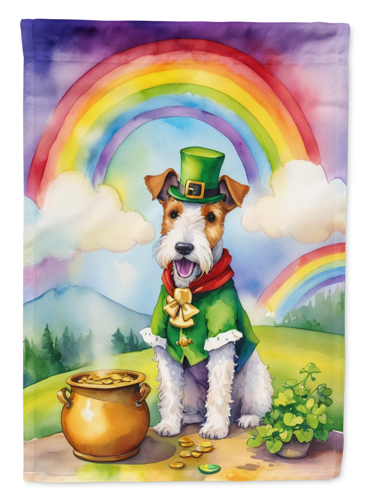 Glamorous Pups : Fox Terrier St Patrick's Day Garden Flag