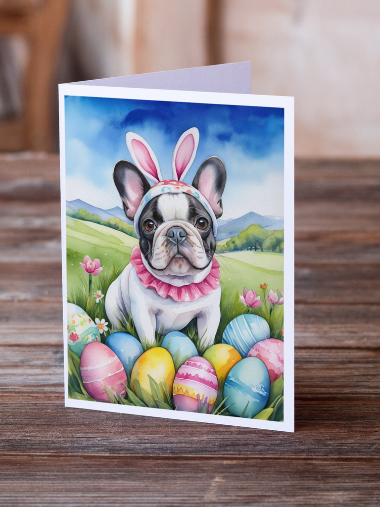 Glamorous Pups : French Bulldog Easter Egg Hunt Greeting Cards Pack of 8