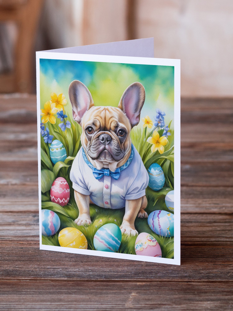 Glamorous Pups : French Bulldog Easter Egg Hunt Greeting Cards Pack of 8
