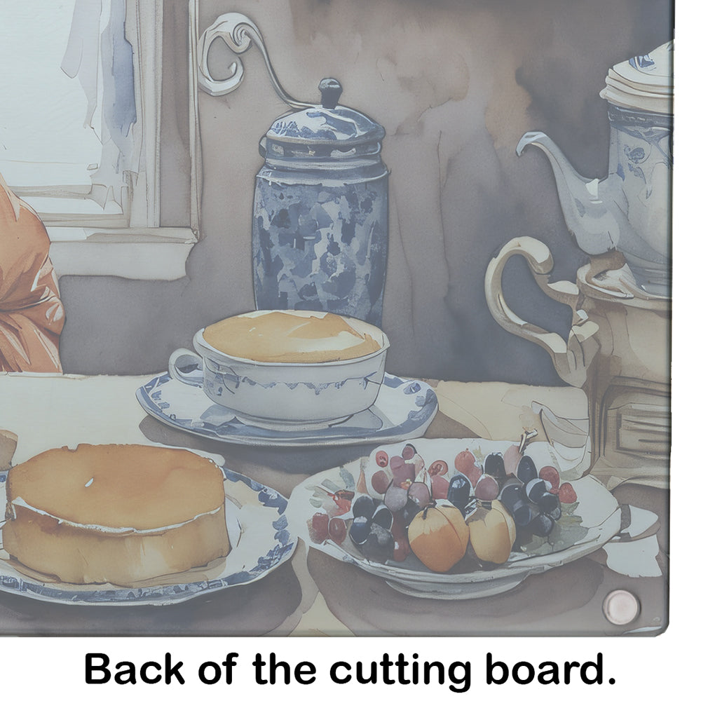 Glamorous Pups : French Bulldog Fall Kitchen Pumpkins Glass Cutting Board