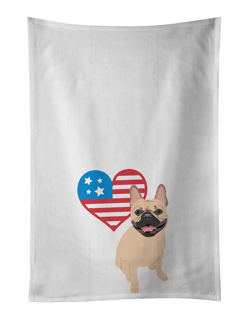 Glamorous Pups : French Bulldog Fawn #2 Patriotic Kitchen Towel Set of 2