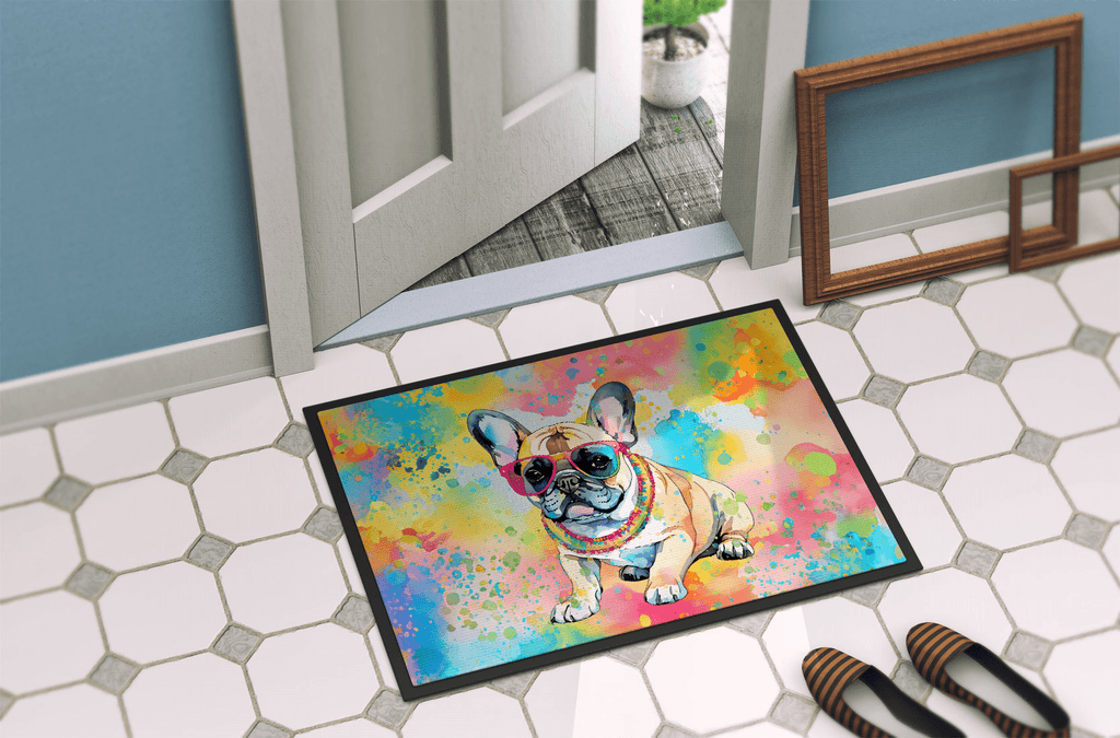 Glamorous Pups : French Bulldog Hippie Dawg Doormat
