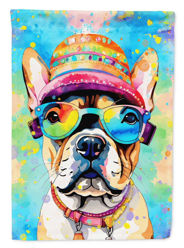 Glamorous Pups : French Bulldog Hippie Dawg Garden Flag