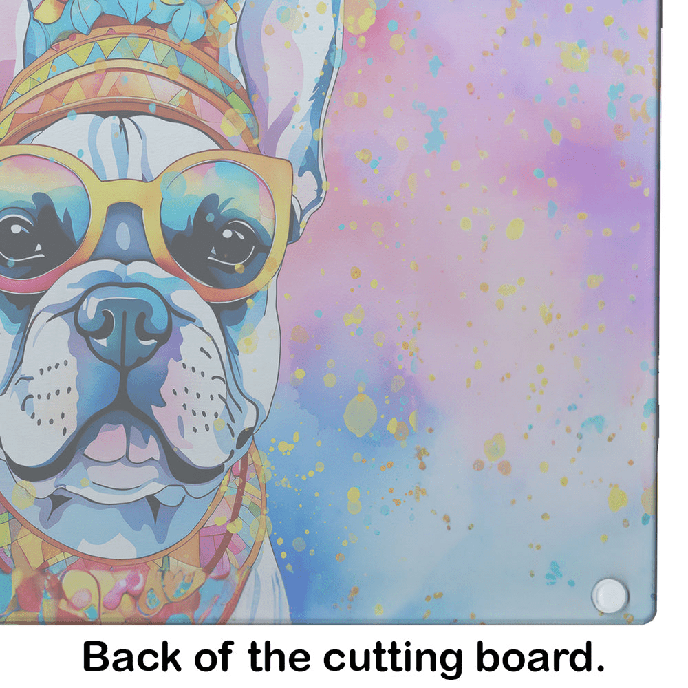 Glamorous Pups : French Bulldog Hippie Dawg Glass Cutting Board