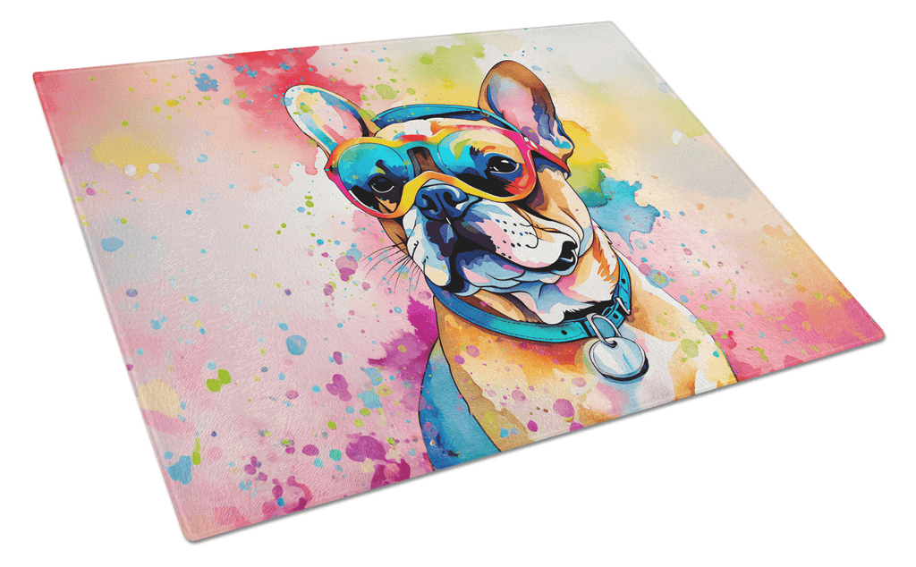 Glamorous Pups : French Bulldog Hippie Dawg Glass Cutting Board