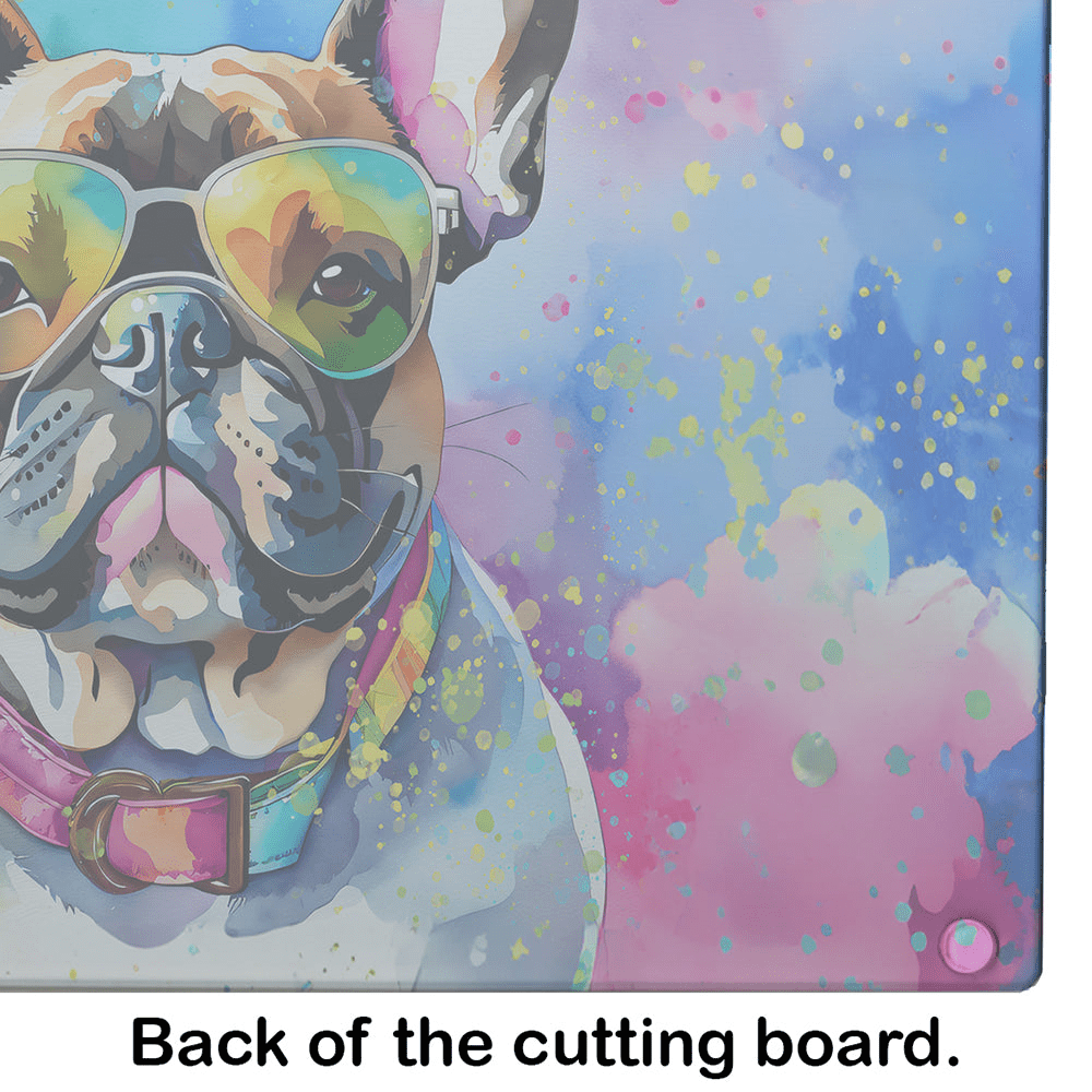 Glamorous Pups : French Bulldog Hippie Dawg Glass Cutting Board