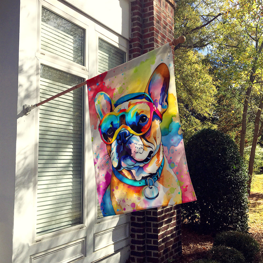 Glamorous Pups : French Bulldog Hippie Dawg House Flag