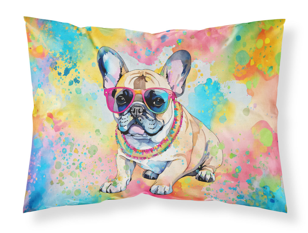 Glamorous Pups : French Bulldog Hippie Dawg Standard Pillowcase