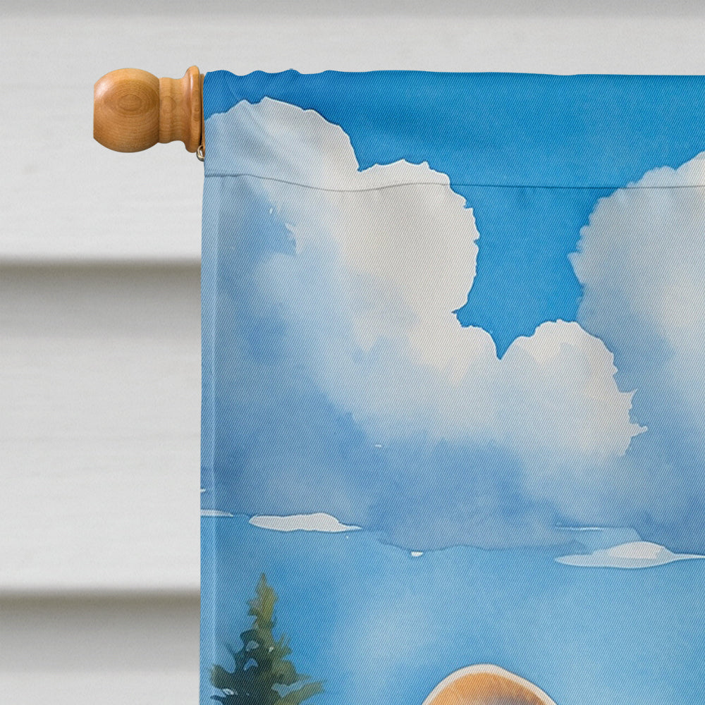 Glamorous Pups : French Bulldog in Sunflowers House Flag