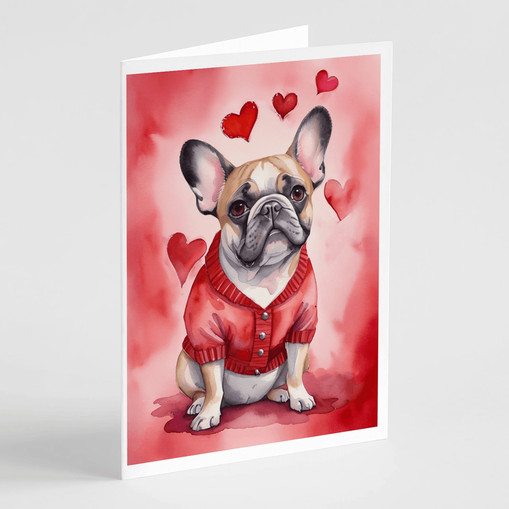 Glamorous Pups : French Bulldog My Valentine Greeting Cards Pack of 8