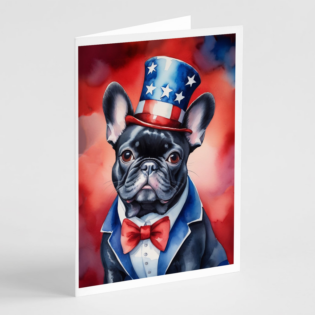 Glamorous Pups : French Bulldog Patriotic American Greeting Cards Pack of 8