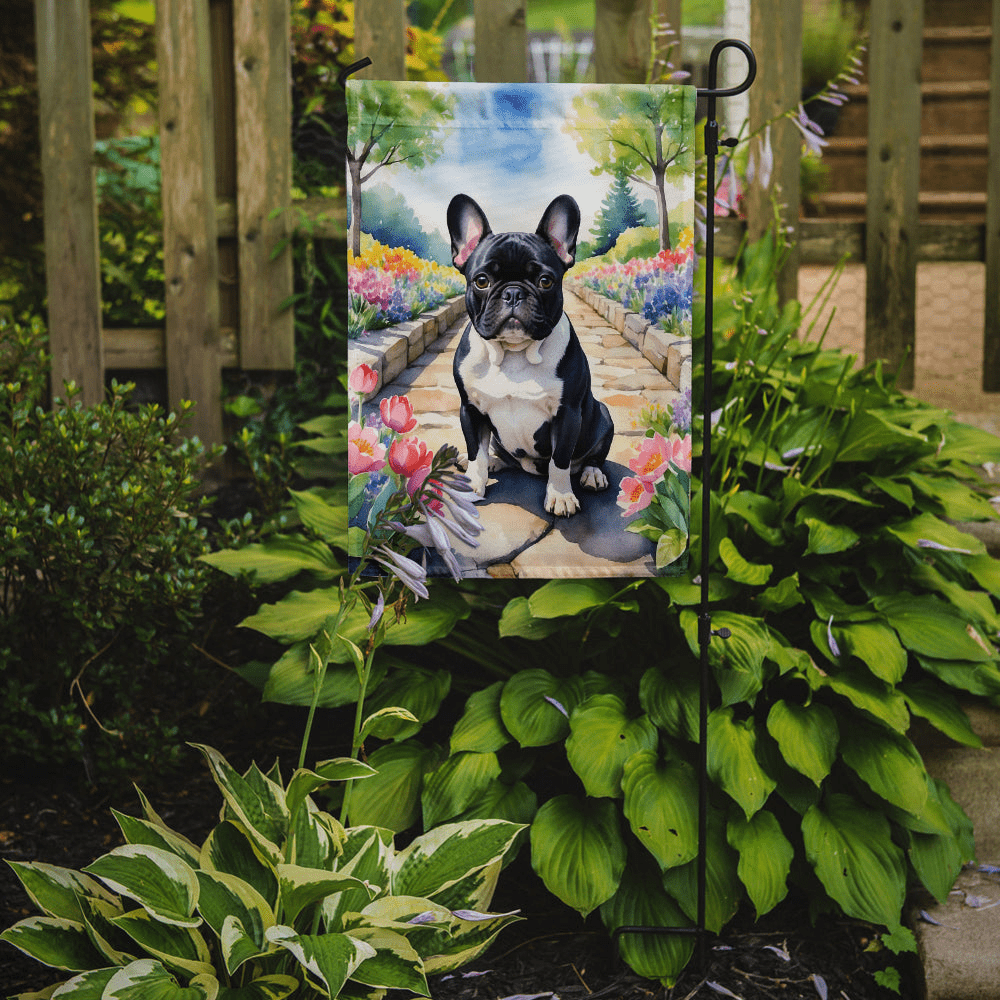 Glamorous Pups : French Bulldog Spring Path Garden Flag