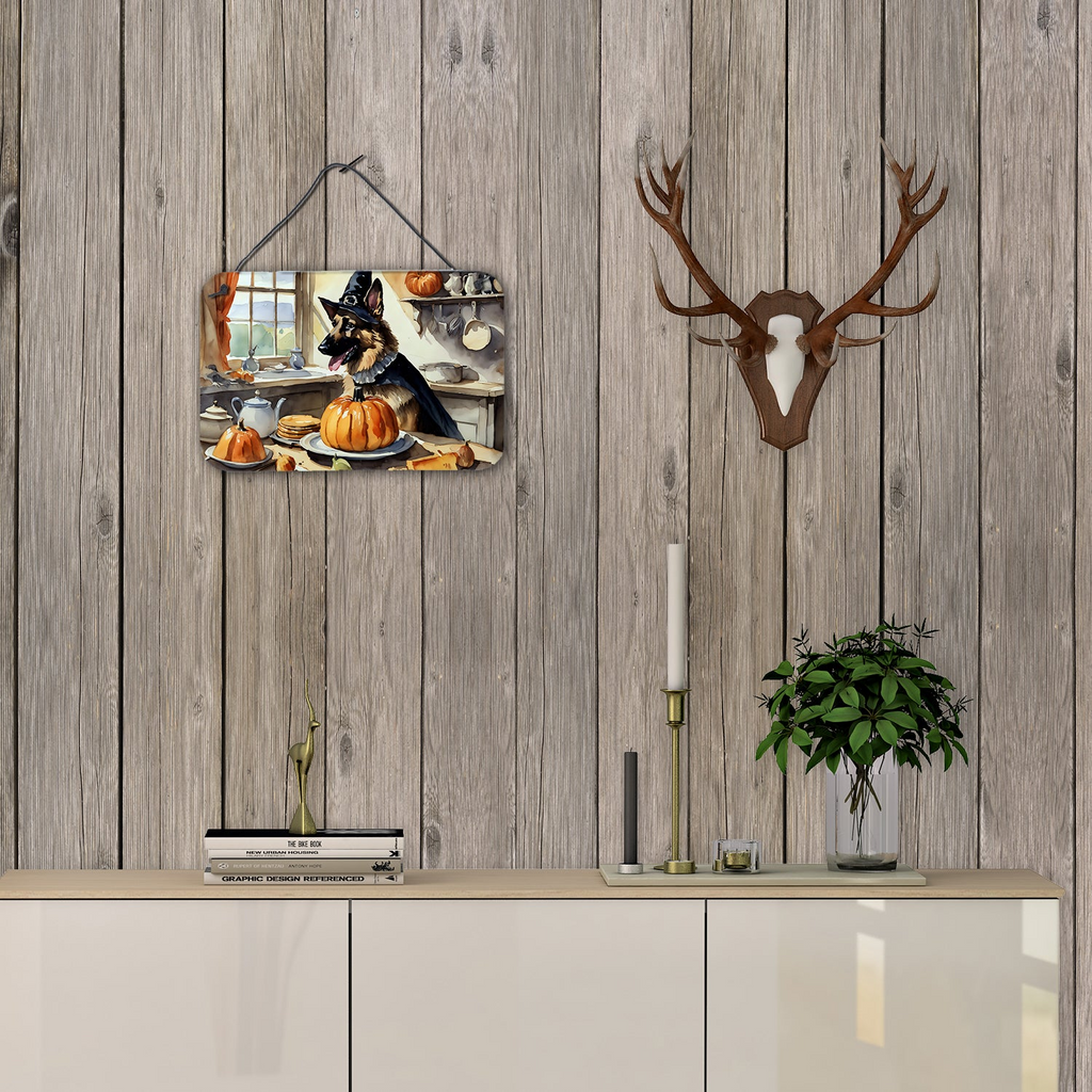 Glamorous Pups : German Shepherd Fall Kitchen Pumpkins Wall or Door Hanging Prints