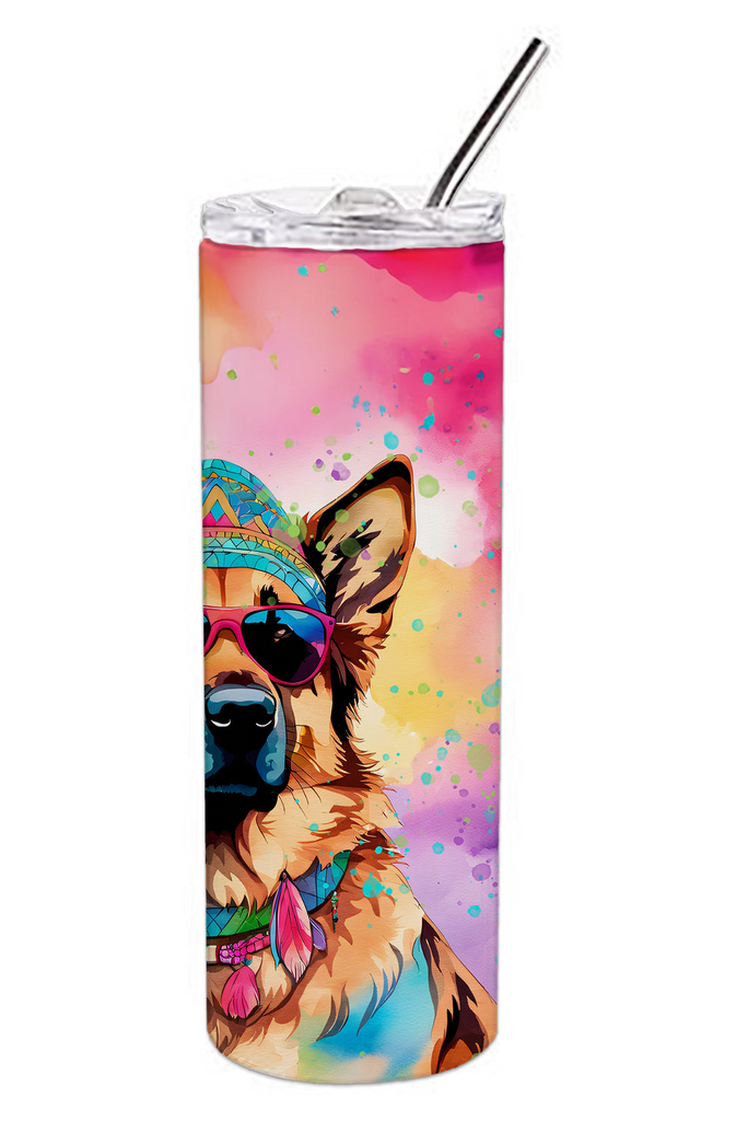 Glamorous Pups : German Shepherd Hippie Dawg Stainless Steel Skinny Tumbler