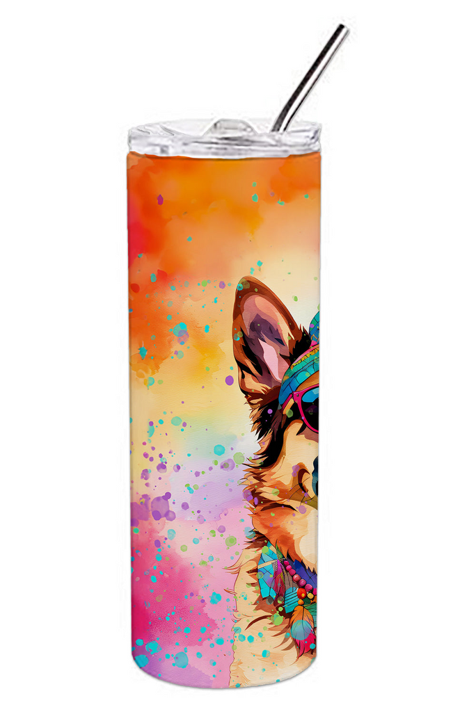 Glamorous Pups : German Shepherd Hippie Dawg Stainless Steel Skinny Tumbler