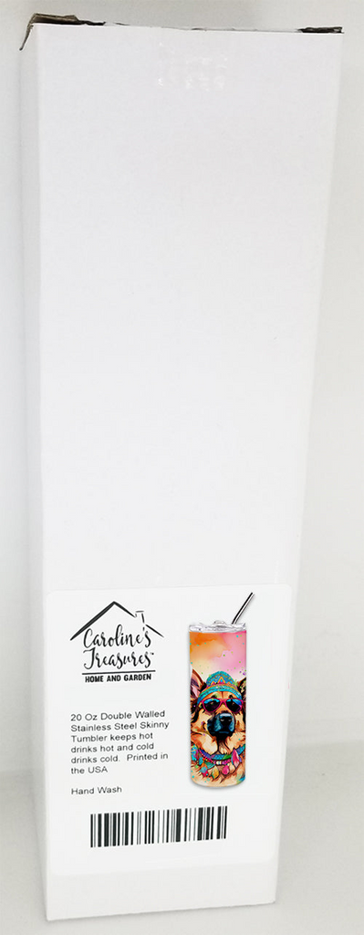 Glamorous Pups : German Shepherd Hippie Dawg Stainless Steel Skinny Tumbler