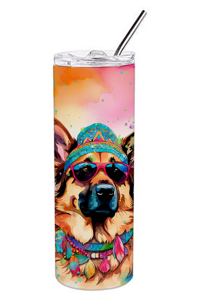 Glamorous Pups : German Shepherd Hippie Dawg Stainless Steel Skinny Tumbler