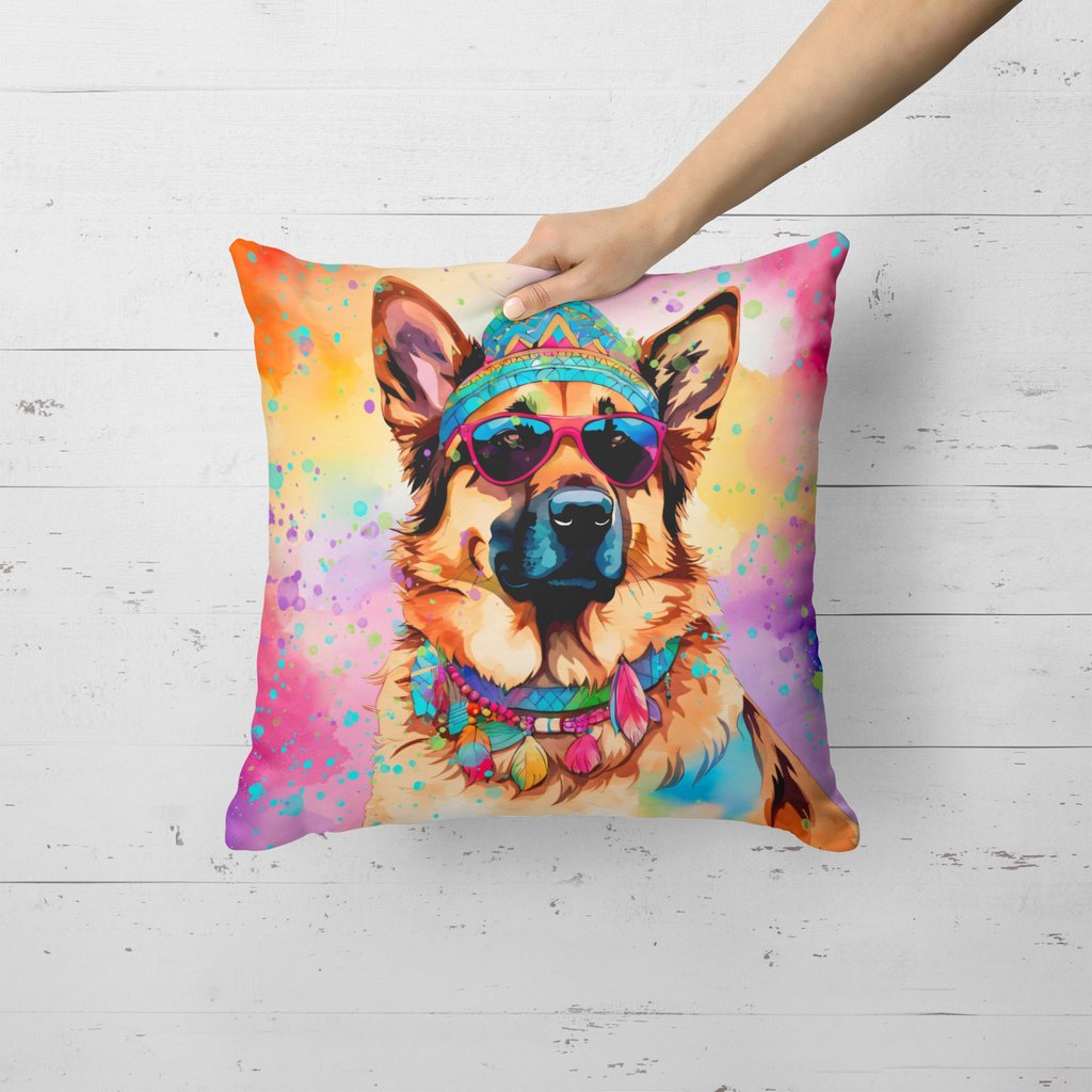 Glamorous Pups : German Shepherd Hippie Dawg Throw Pillow